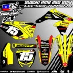 Kit de Gráficas Suzuki RMZ 250 2014 – Diseño 15