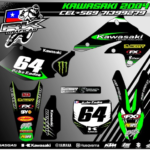 Kit de Gráficas Kawasaki KX250F 2004 – Diseño 64